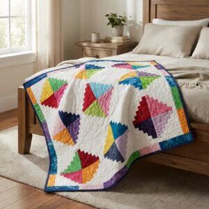 Rainbow Stars Lap Quilt for Kids or Adults